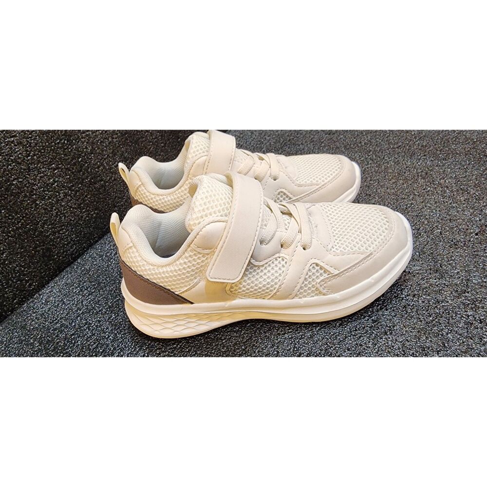 Lily & Dan Kids Sneakers Size 12 White Beige Athletic Shoes New